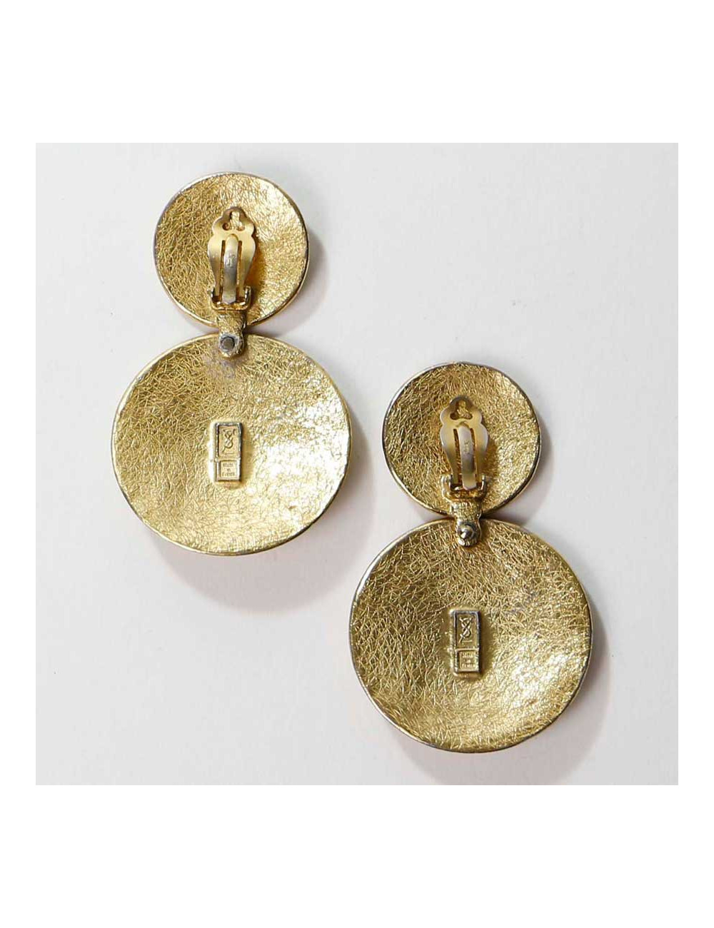 Boucles d'oreilles Clips YVES SAINT LAURENT cercle vintage