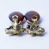 Boucles d'oreilles clips pendantes vintage ambrés sans marque