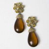 Boucles d'oreilles clips pendantes vintage ambrés sans marque