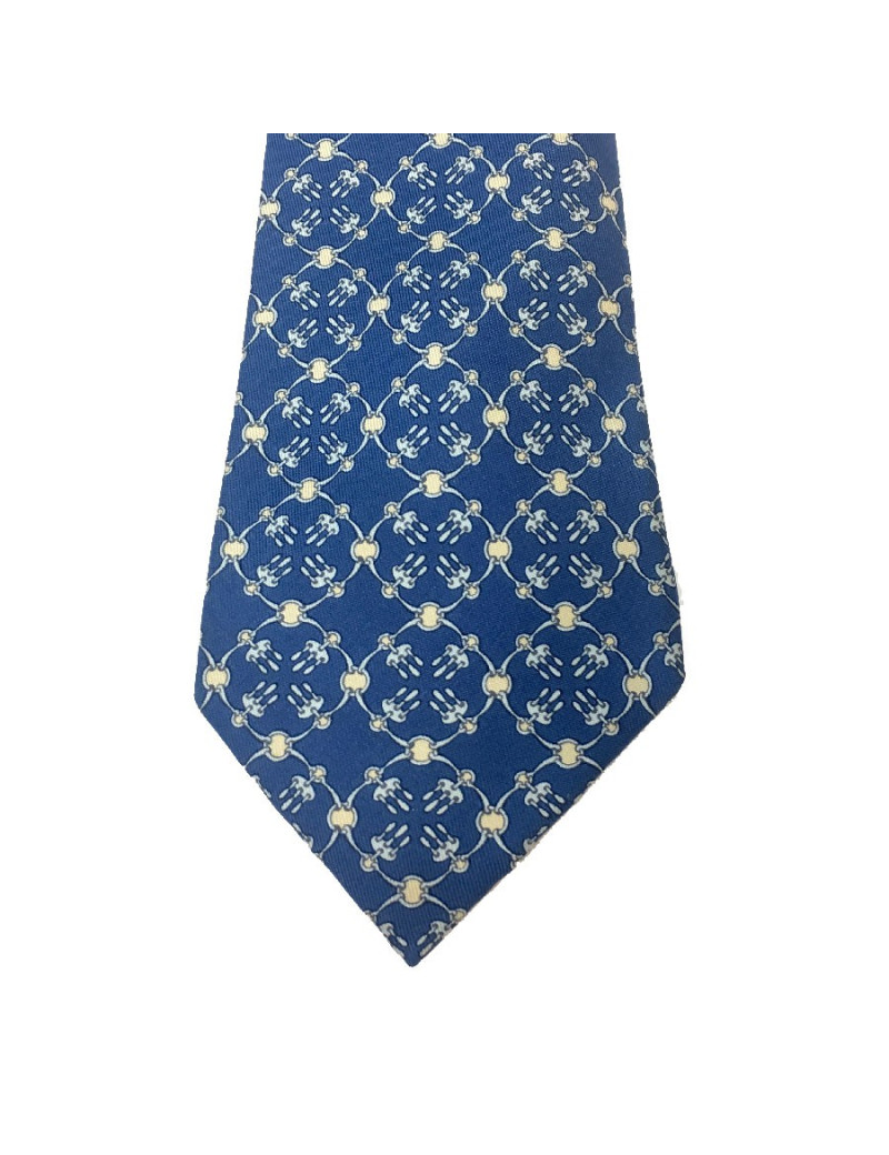 Cravate HERMÈS soie bleue 