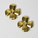 YVES SAINT LAURENT vintage clover clip-on earrings in gilt metal