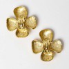 YVES SAINT LAURENT vintage clover clip-on earrings in gilt metal