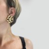 Boucles d'oreille clips CHANEL chaine Vintage en métal doré