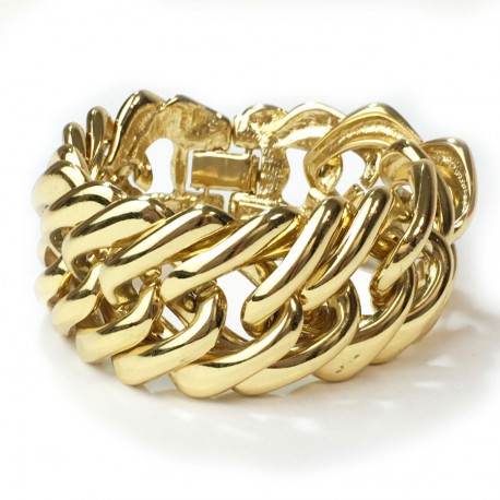 YSL YVES SAINT LAURENT vintage chain bracelet in gilt metal