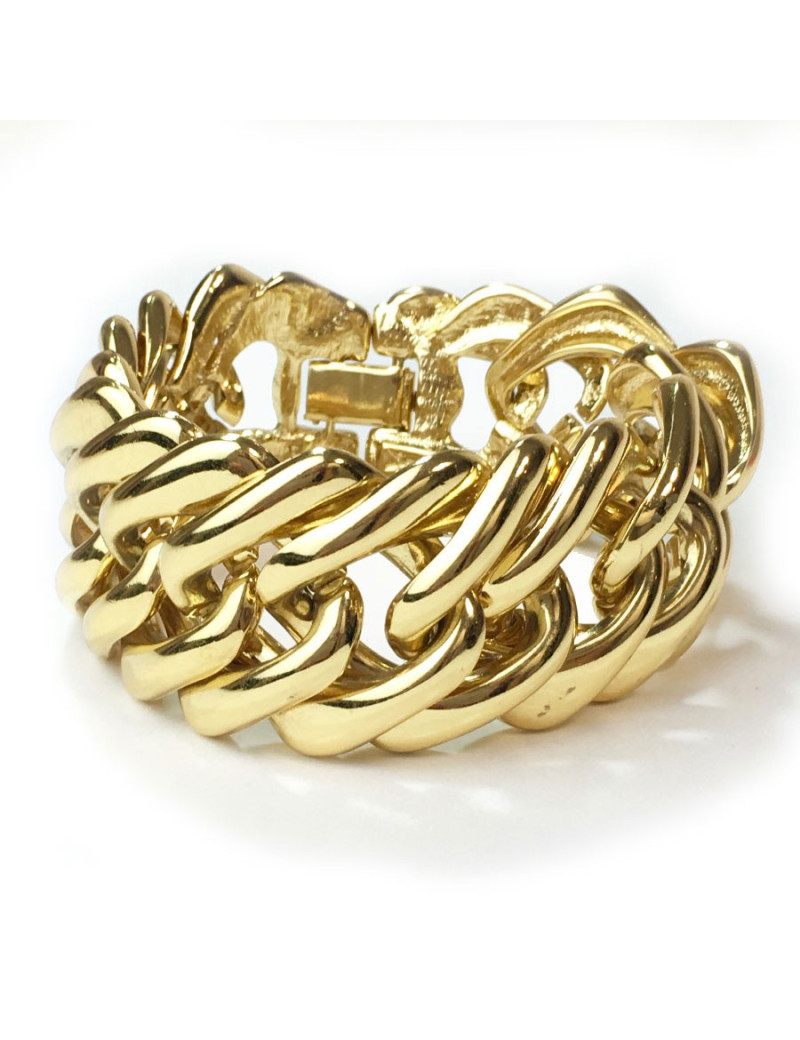 YSL YVES SAINT LAURENT vintage chain bracelet in gilt metal