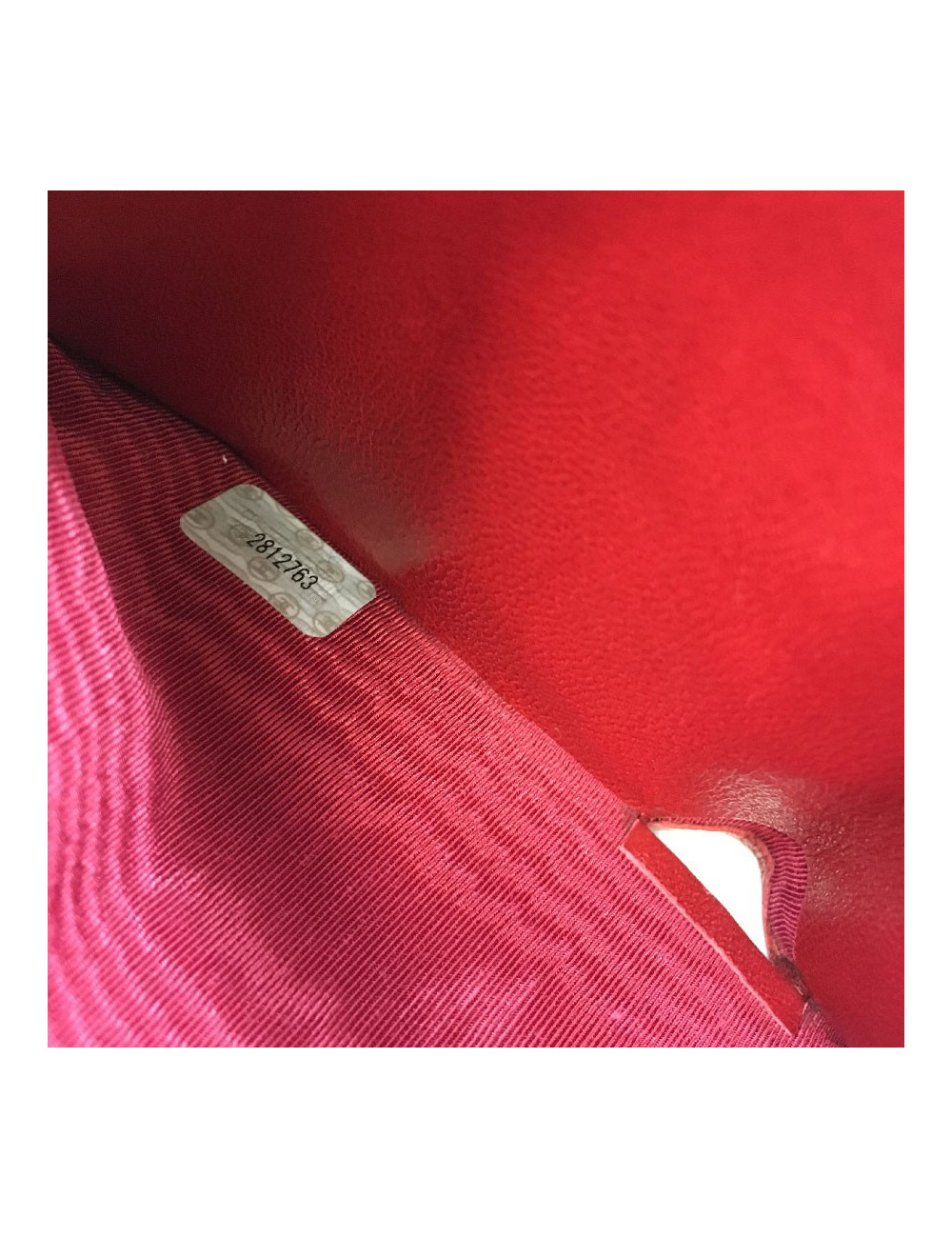 Portefeuille CHANEL en cuir d'agneau matelassé rouge Vintage