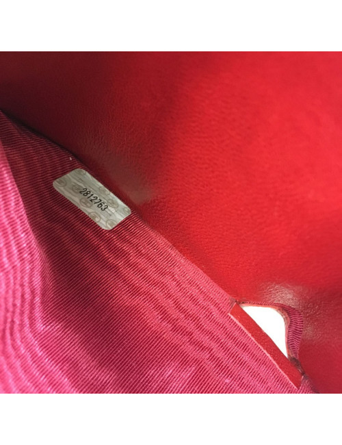 Portefeuille CHANEL en cuir d'agneau matelassé rouge Vintage
