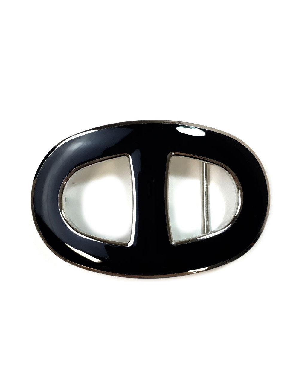 Boucle HERMES chaine d'ancre émaillée noire