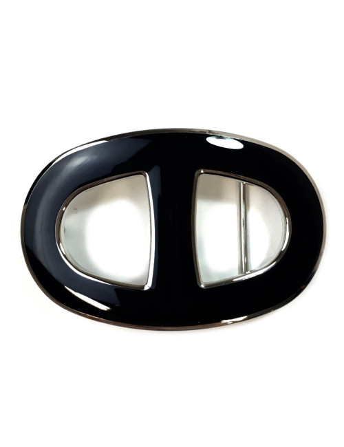 Boucle HERMES chaine d'ancre émaillée noire