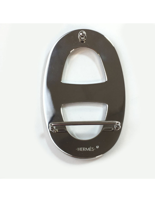 Boucle HERMES chaine d'ancre émaillée noire