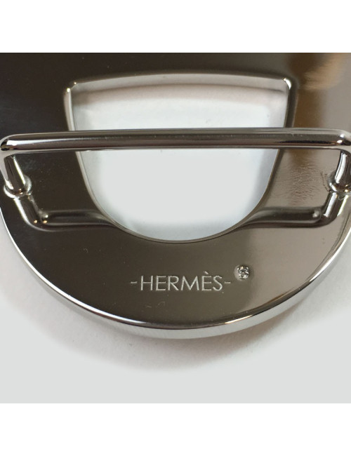 Boucle HERMES chaine d'ancre émaillée noire