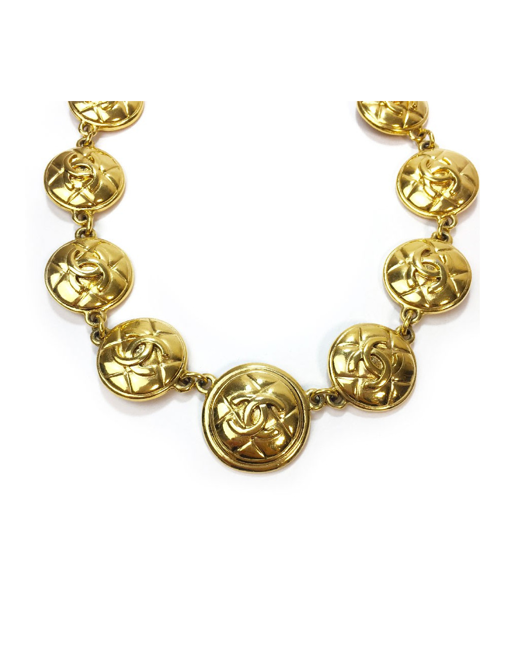 CHANEL vintage necklace in gilt metal