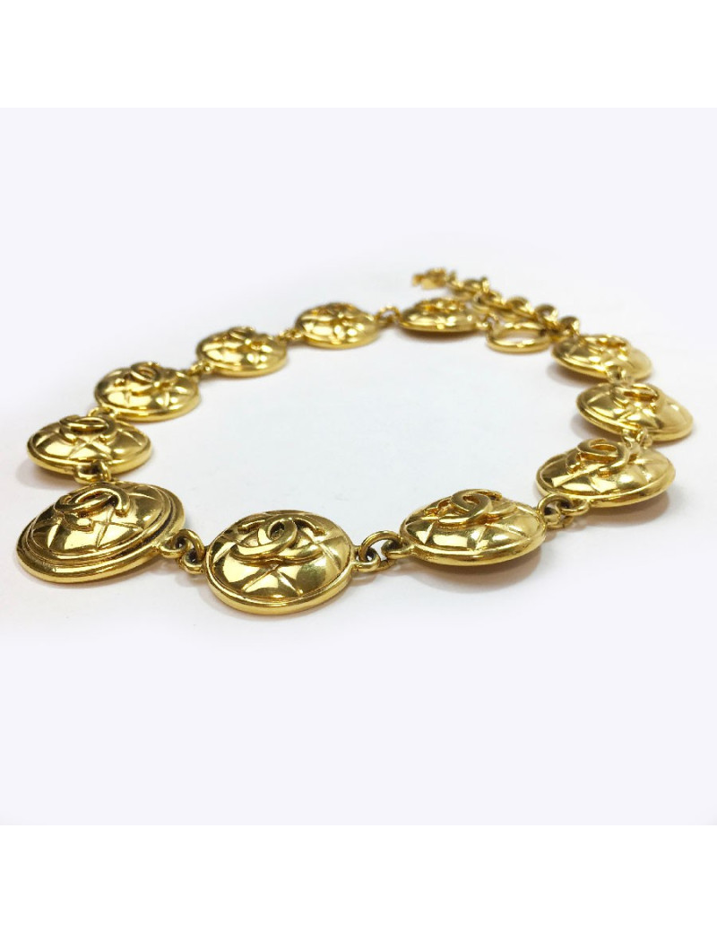 CHANEL vintage necklace in gilt metal