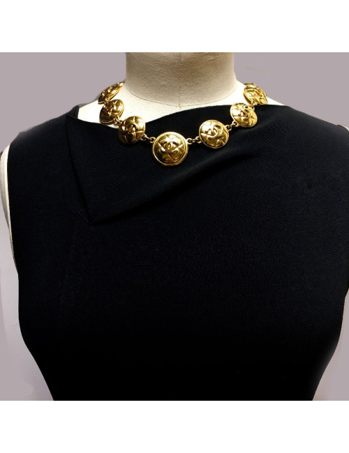 CHANEL vintage necklace in gilt metal