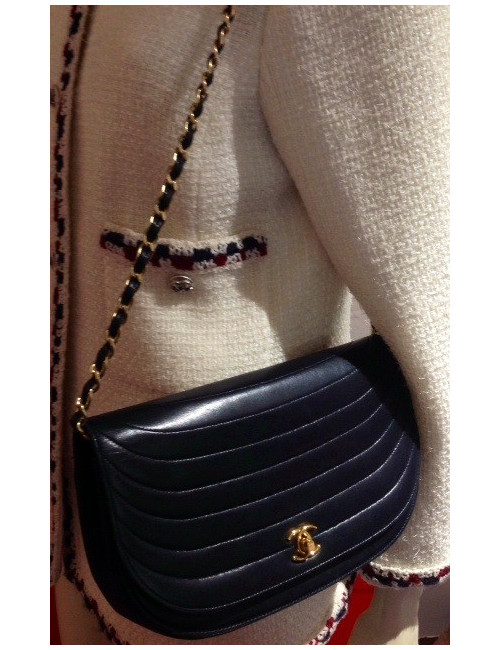 Sac CHANEL en cuir bleu