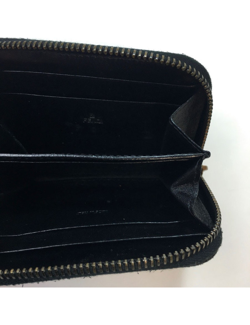 Porte monnaie FENDI toile noire