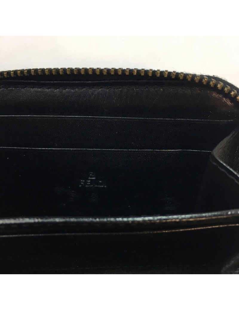 Porte monnaie FENDI toile noire