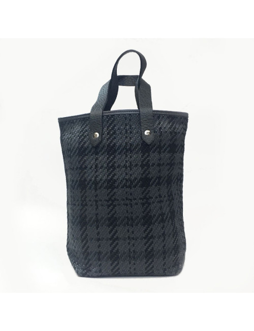Mini sac HERMES tissu gris 