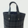 HERMES mini bag in black and charcoal fabric and leather