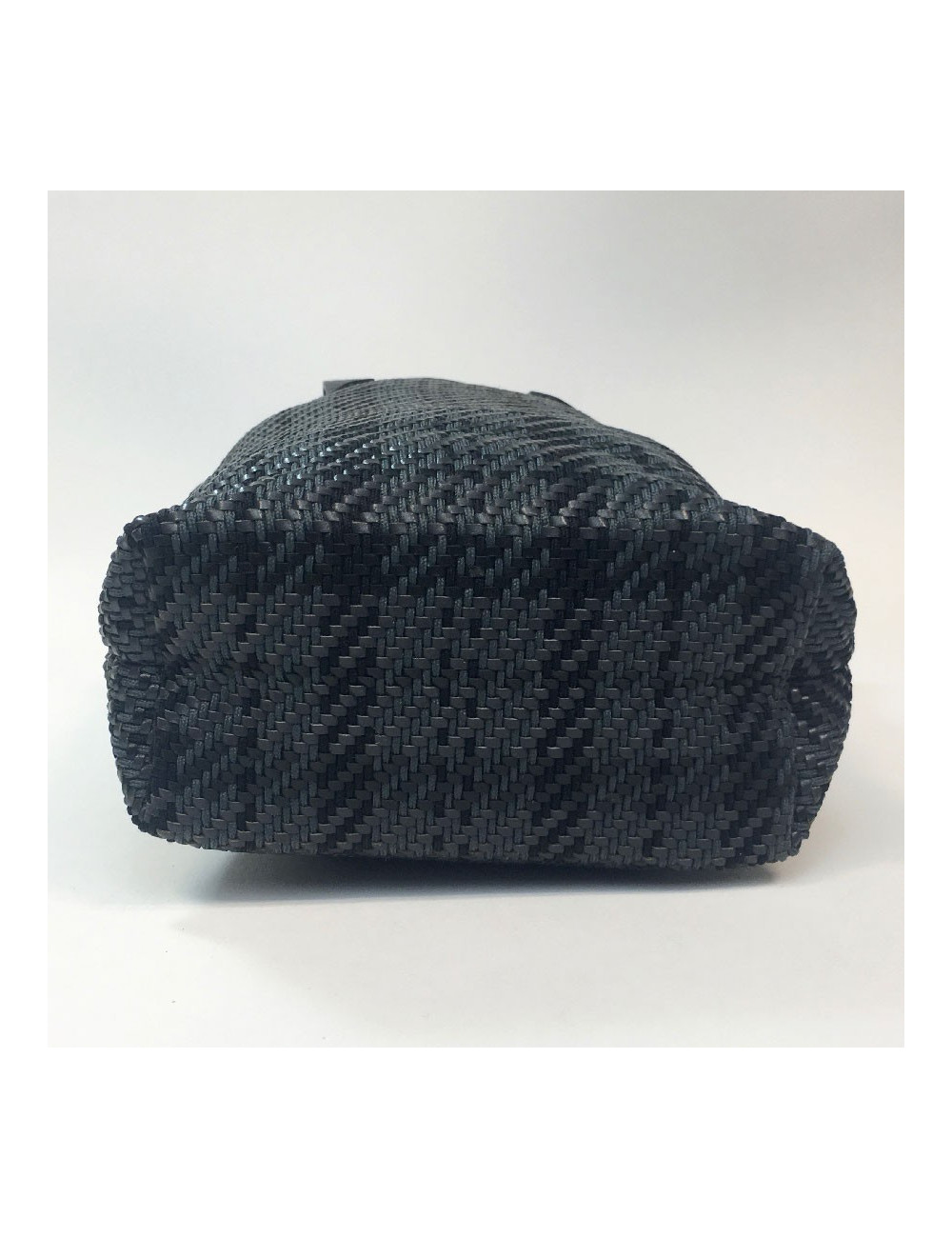 Mini sac HERMES cuir et tissu gris 