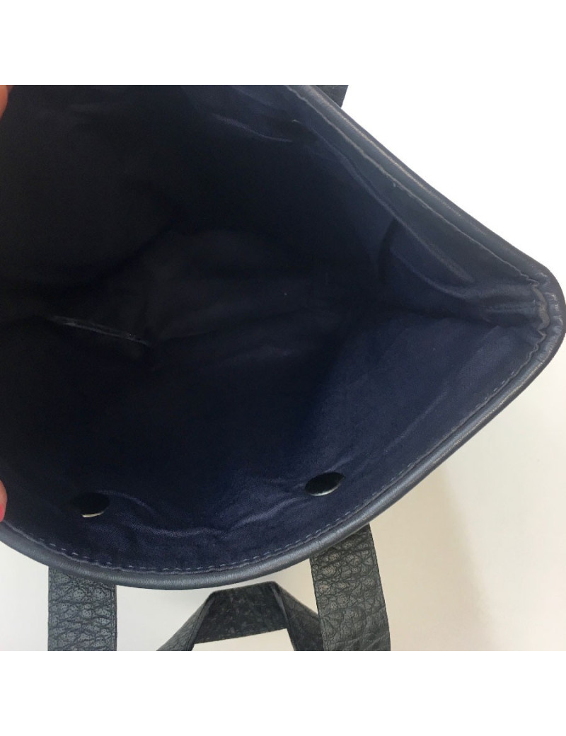 Mini sac HERMES cuir et tissu gris 