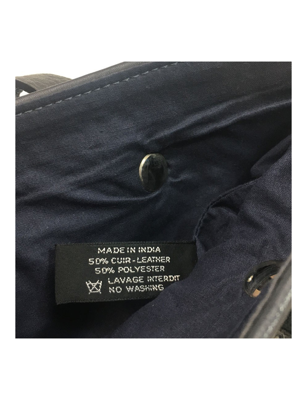 HERMES mini bag in black and charcoal fabric and leather