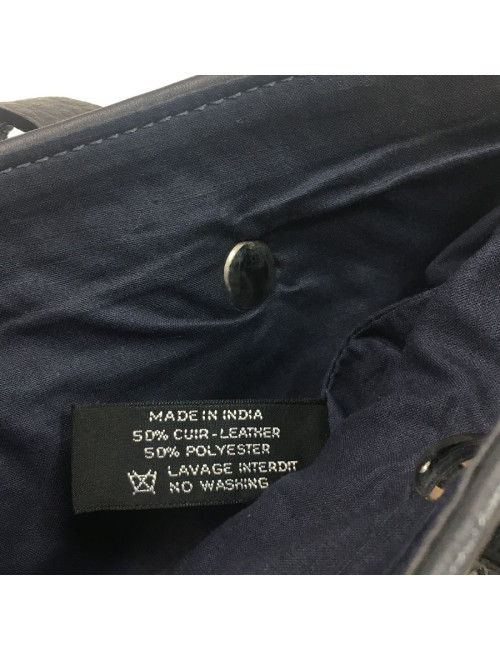 HERMES mini bag in black and charcoal fabric and leather