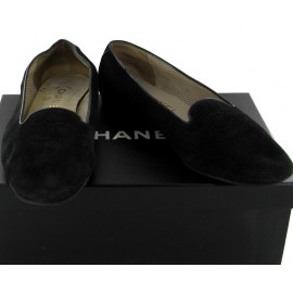 Ballerinas CHANEL black perforated suede T38