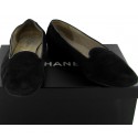 Ballerinas CHANEL black perforated suede T38