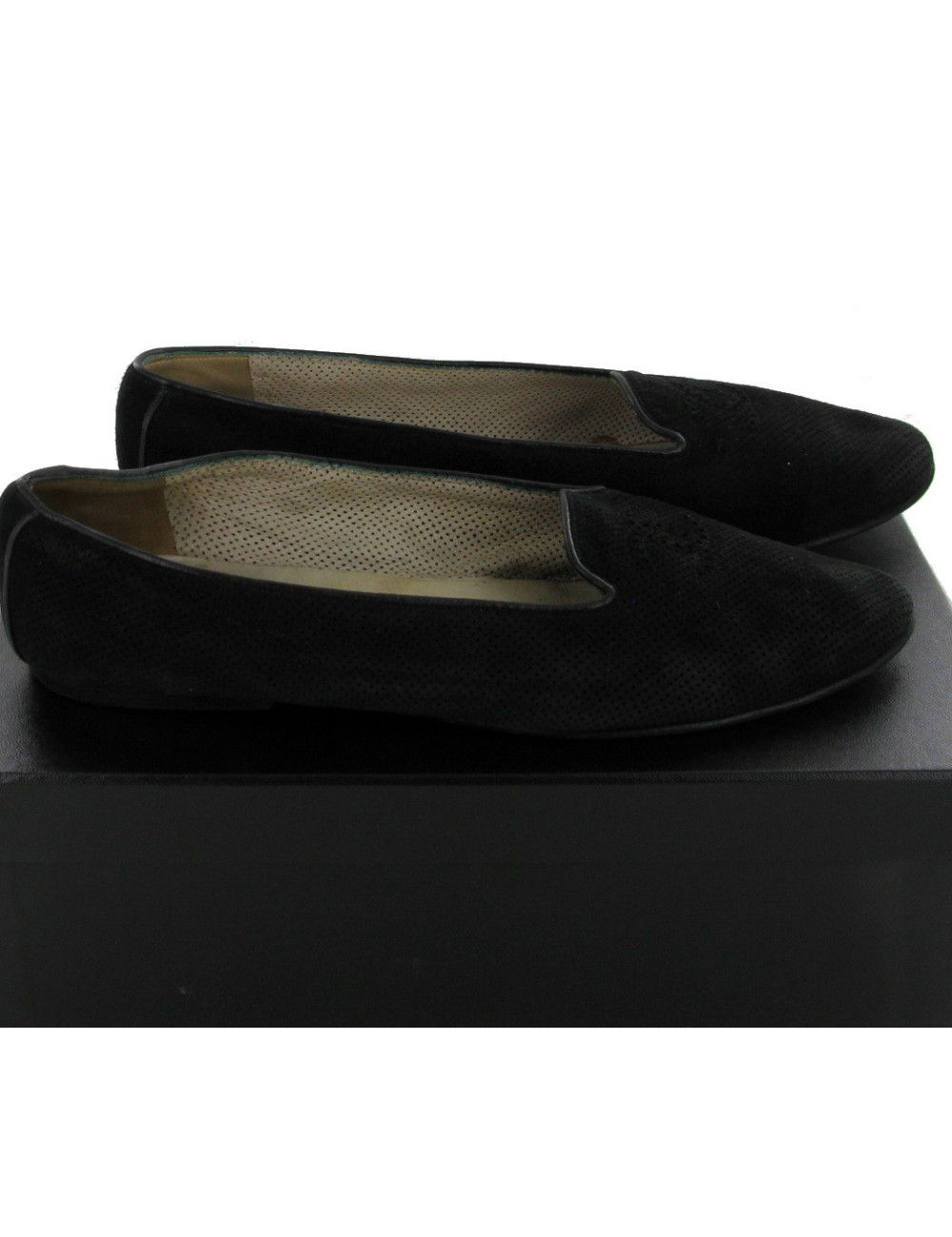 Ballerines CHANEL en daim noir T38