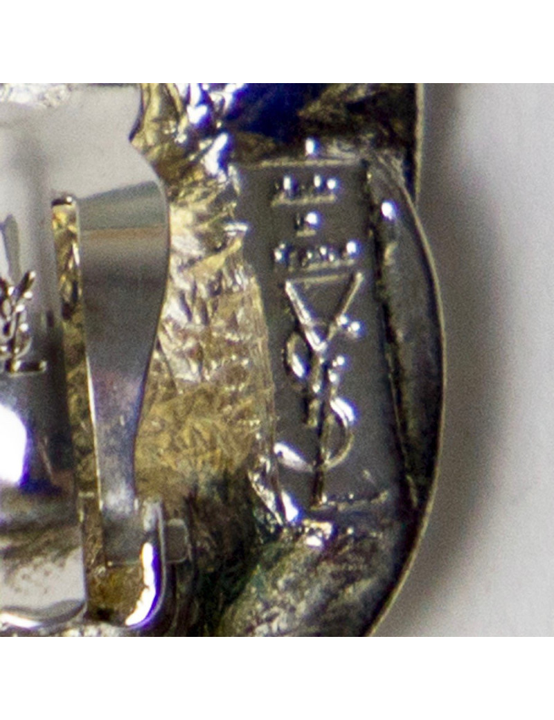 Boucles d'oreille clips YSL Vintage en métal argenté