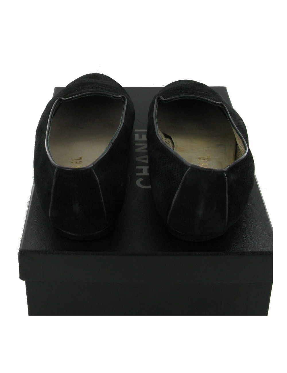 Ballerines CHANEL en daim noir T38