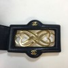 CHANEL Vintage belt in black leather size 65