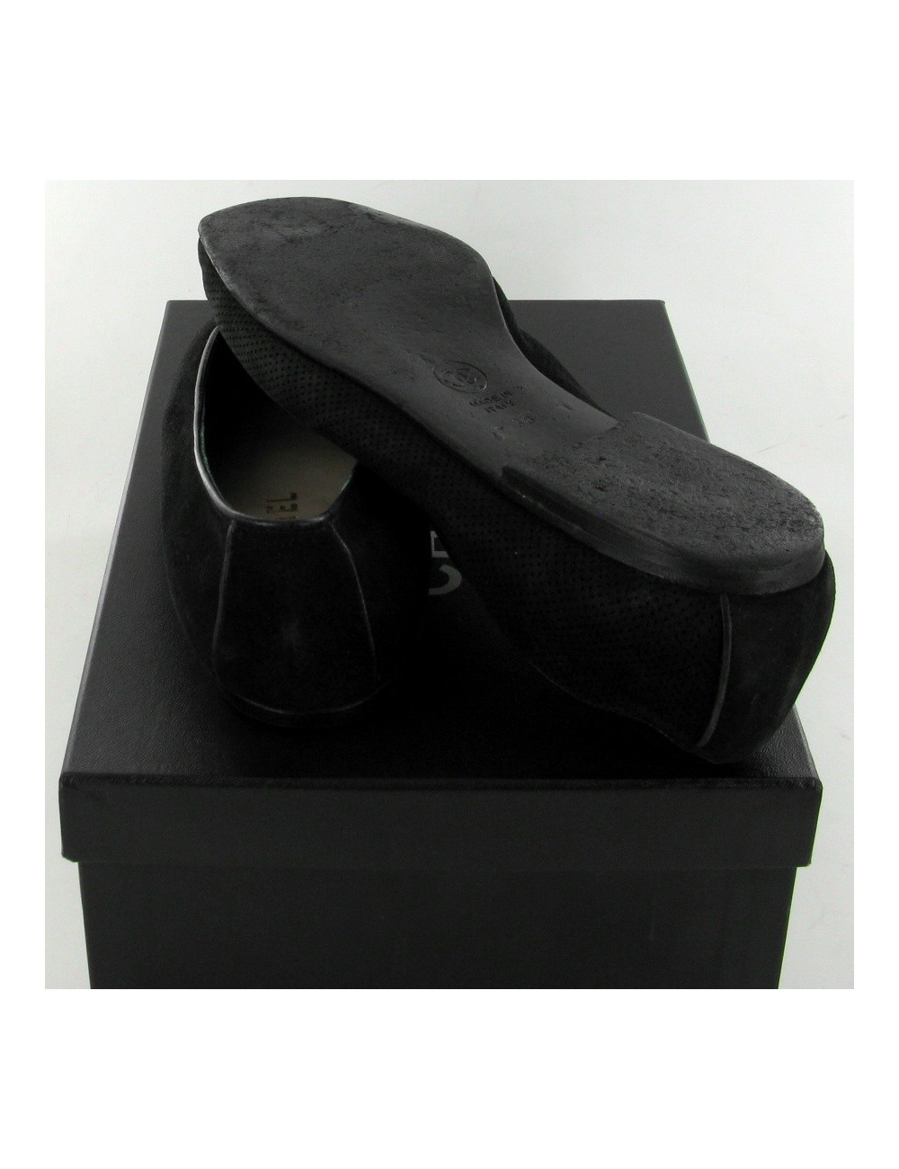 Ballerines CHANEL en daim noir T38