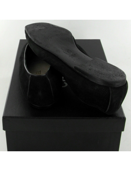 Ballerines CHANEL en daim noir T38