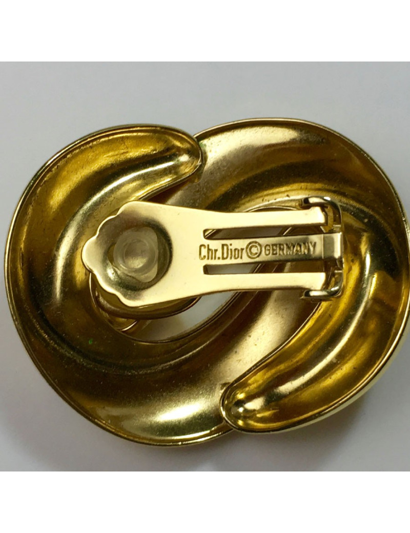 Boucles d'oreille clips CHRISTIAN DIOR dorés vintage