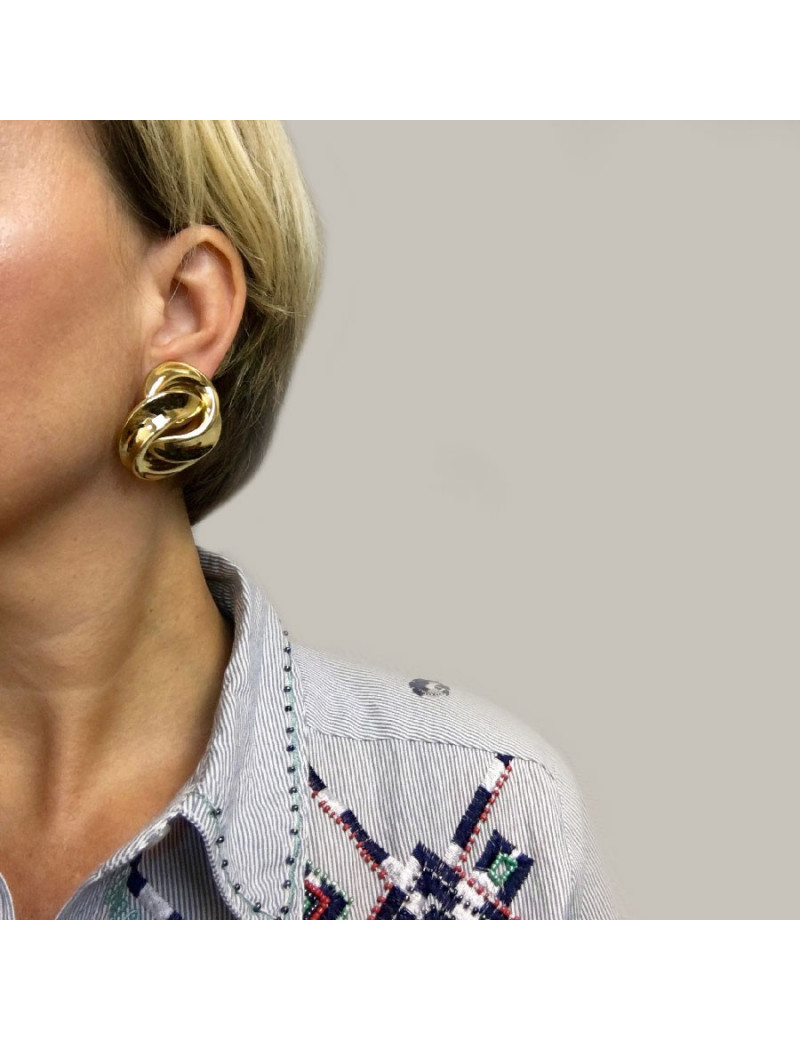 Boucles d'oreille clips CHRISTIAN DIOR dorés vintage