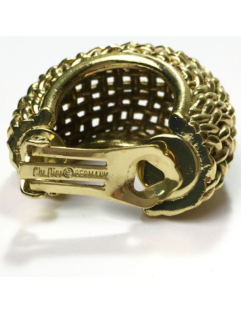 Boucles d'oreille clips CHRISTIAN DIOR doré vintage