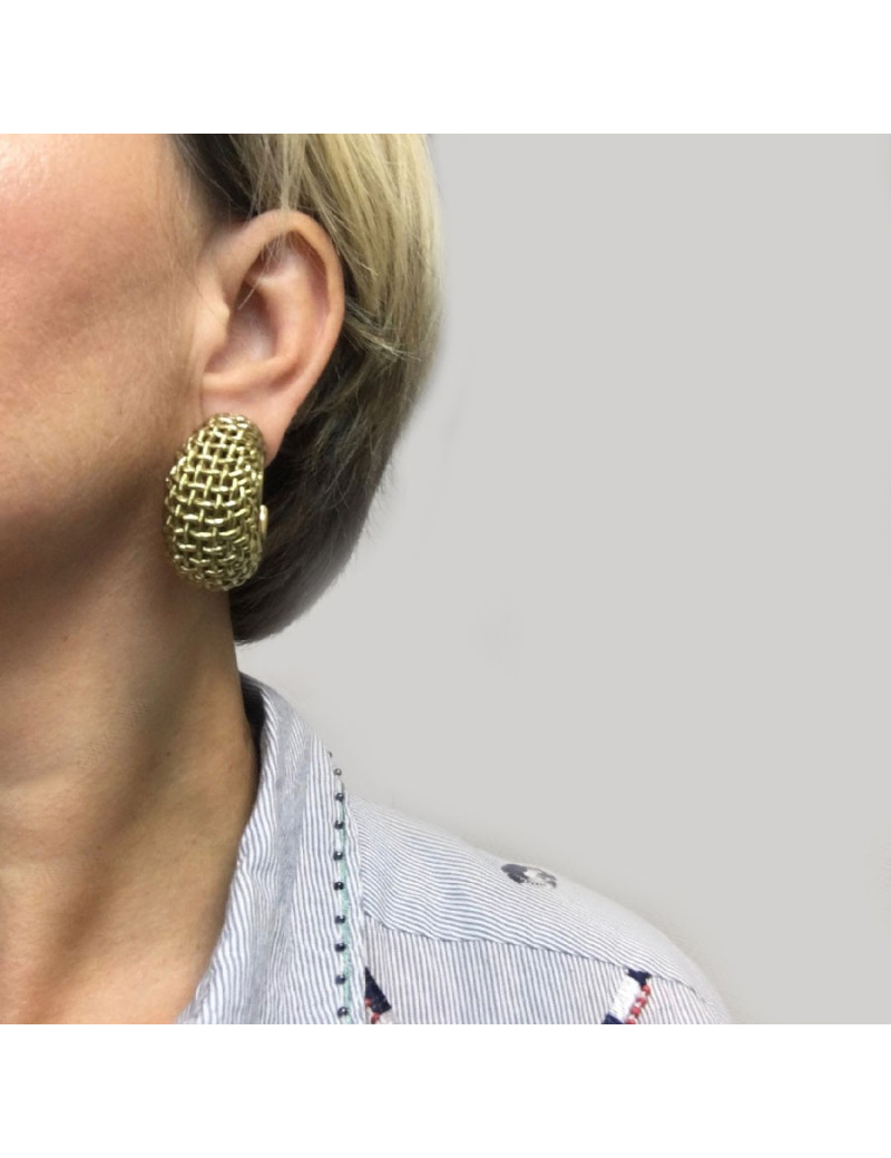 Boucles d'oreille clips CHRISTIAN DIOR doré vintage