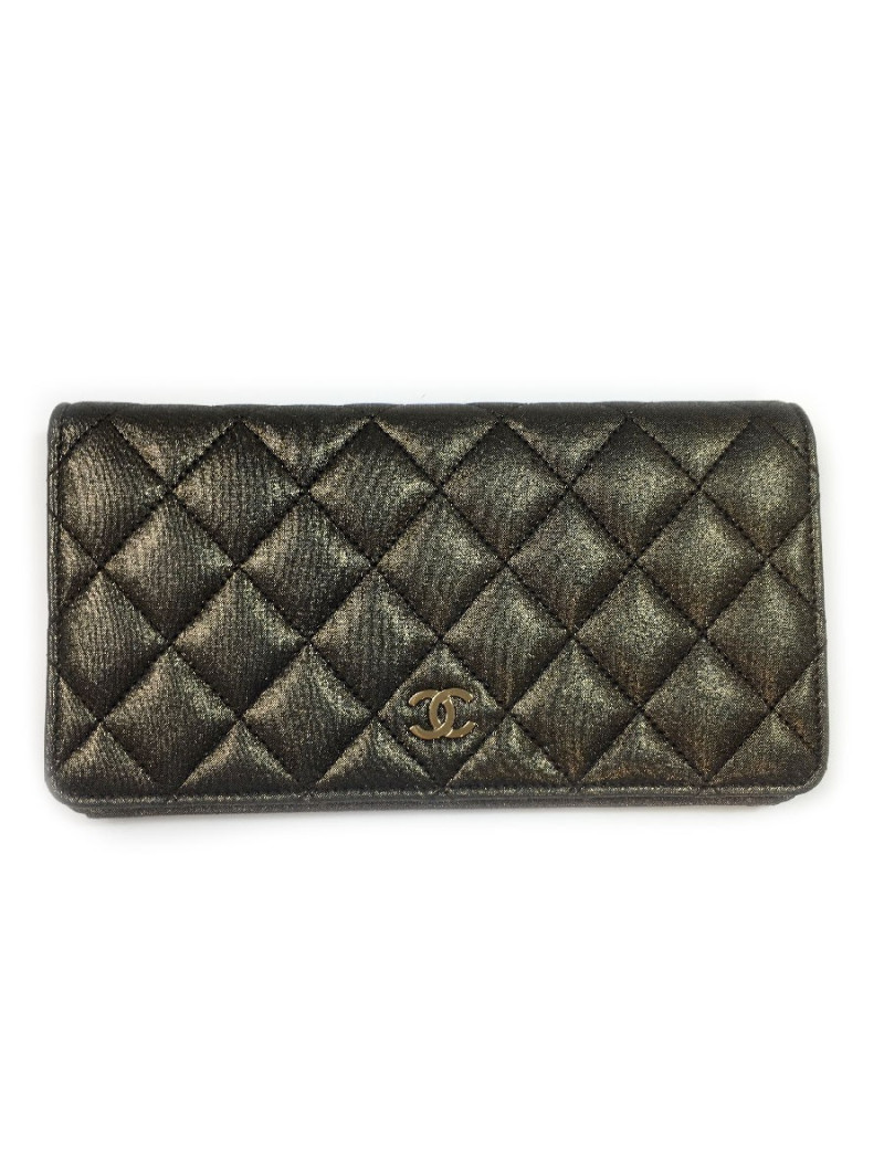 Portefeuille CHANEL toile mordoré