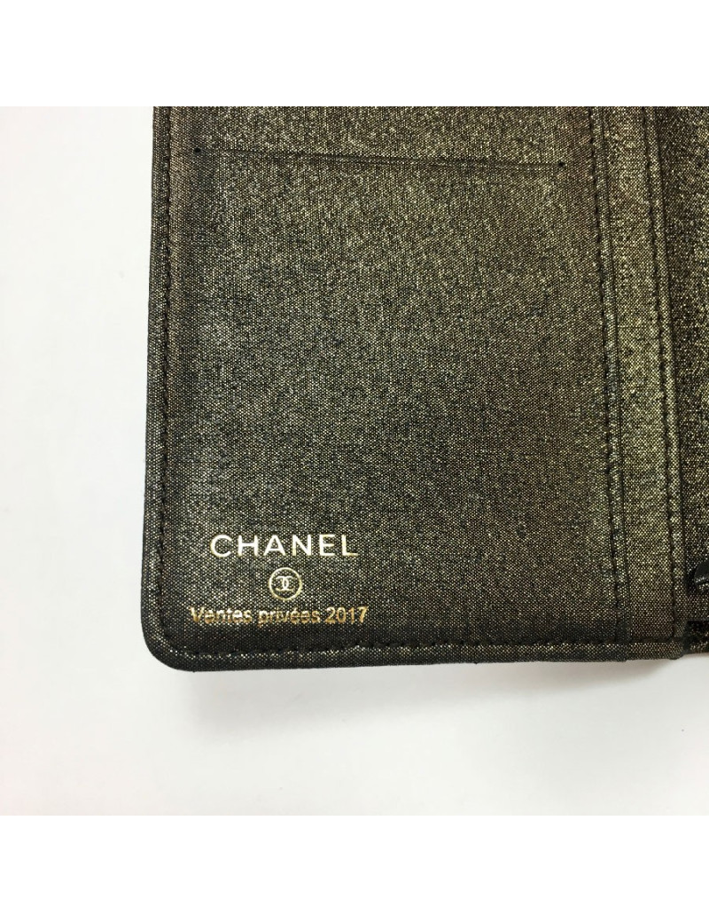 Portefeuille CHANEL toile mordoré