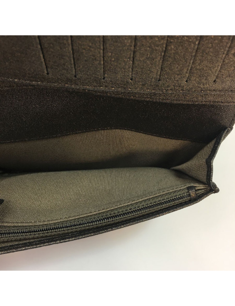 Portefeuille CHANEL toile mordoré