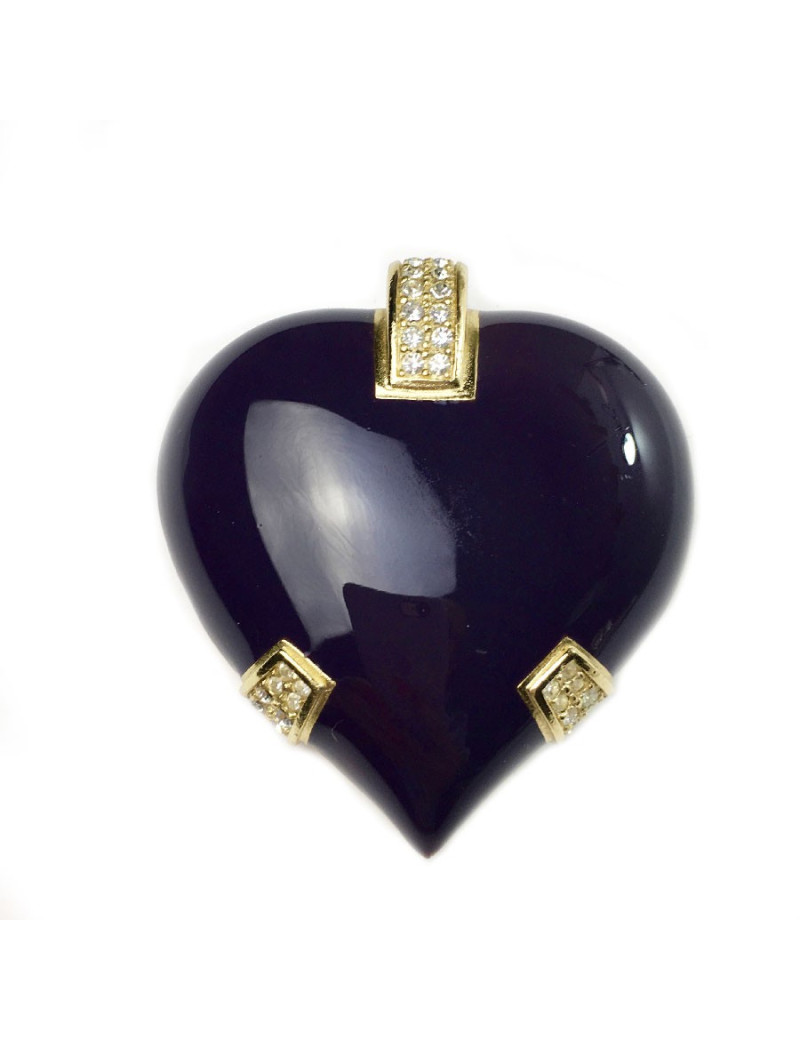 Broche coeur CHRISTIAN DIOR  Boutique émail violet