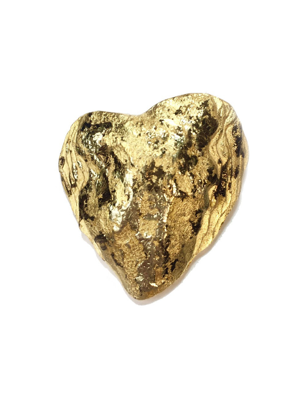 Broche coeur  YSL doré et noir