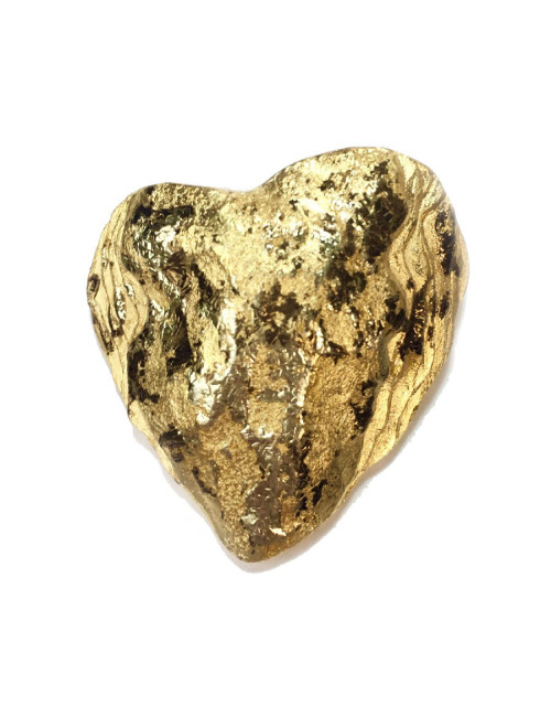 Broche coeur  YSL doré et noir