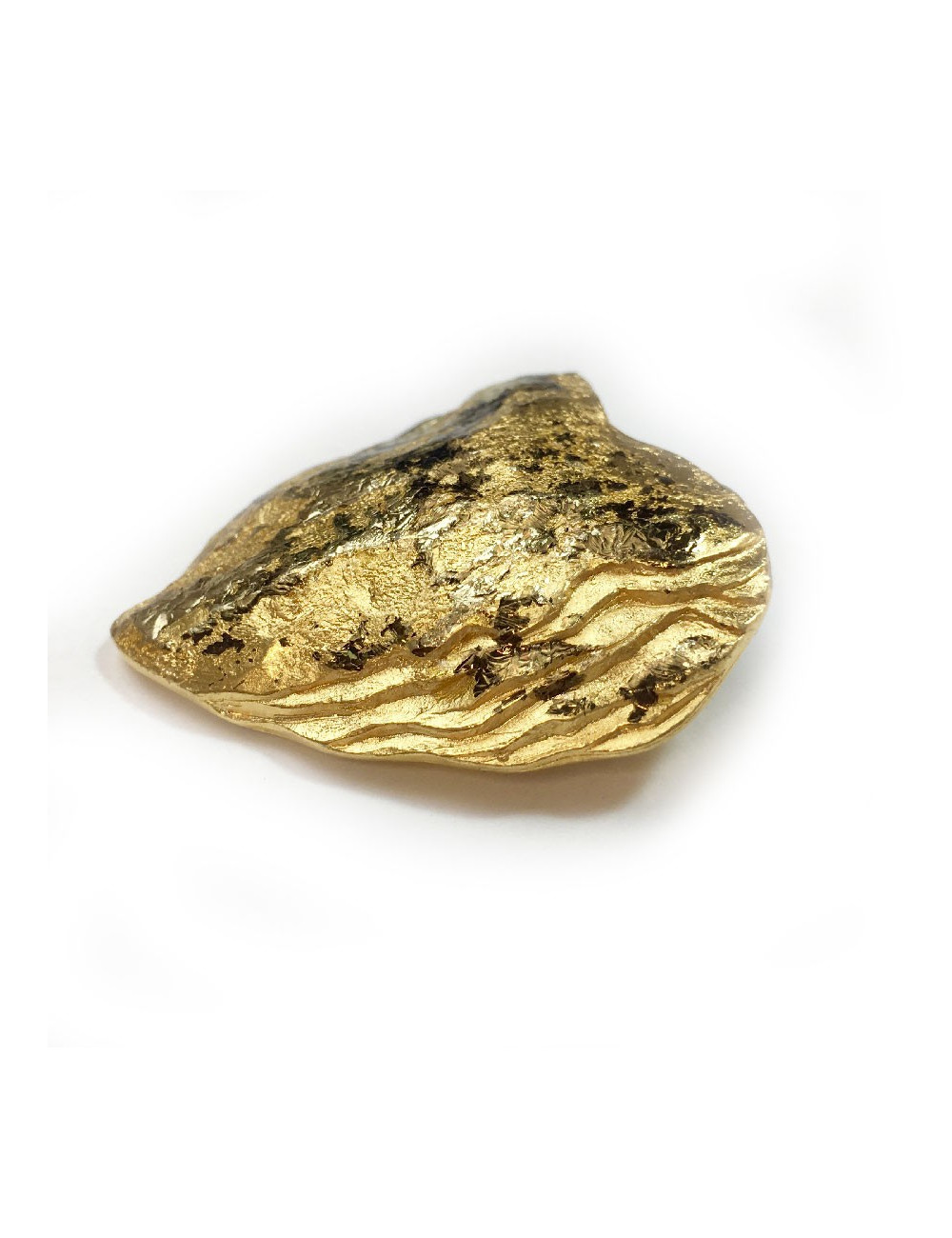 Broche coeur  YSL doré et noir