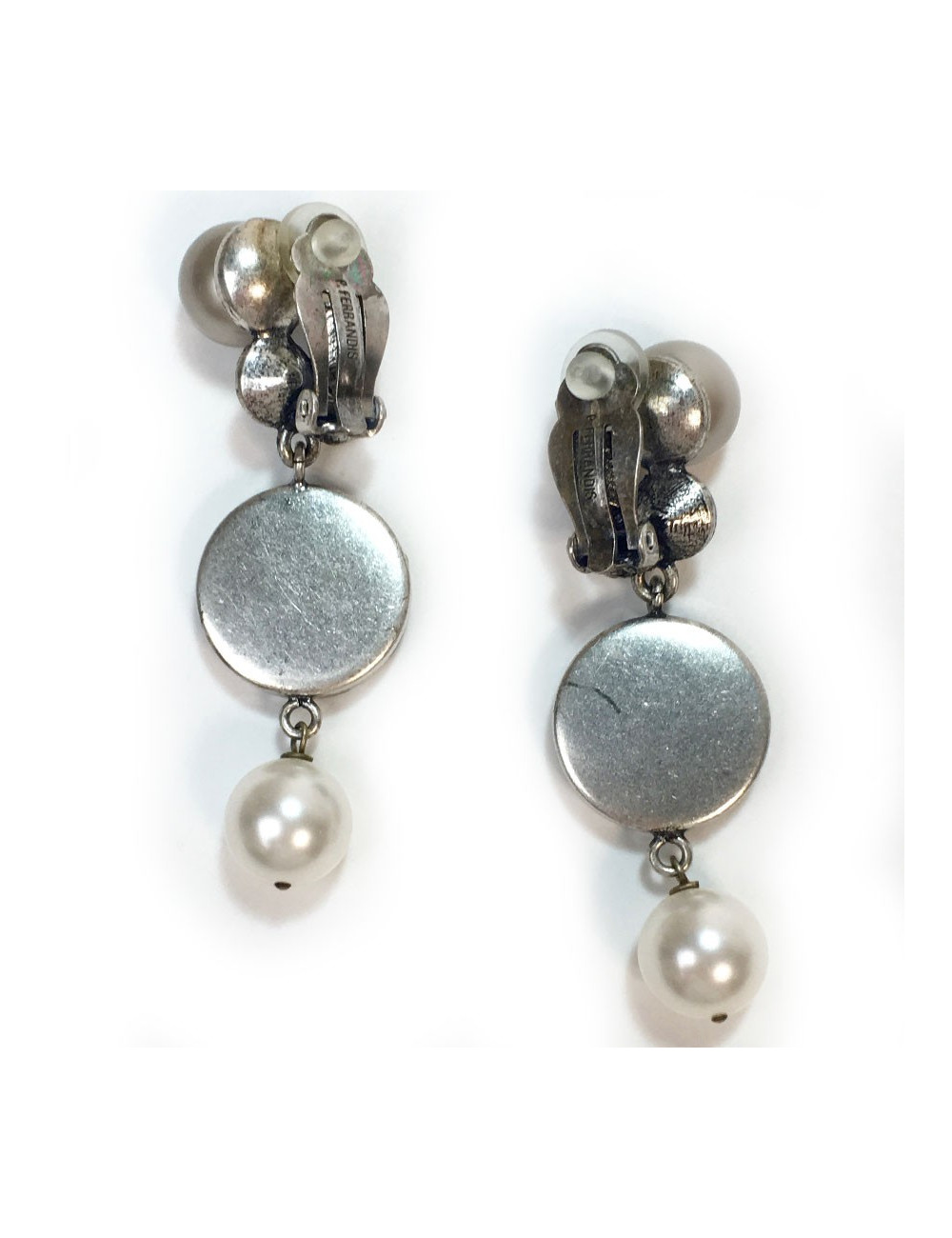 Boucles d'oreilles clips PHILIPPE FERRANDIS pendants
