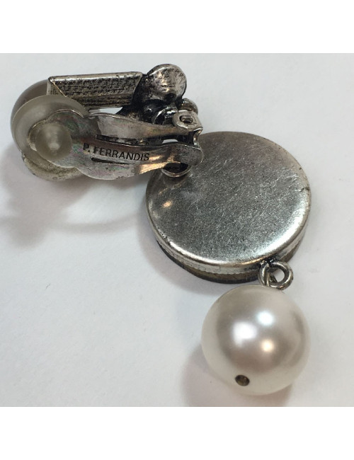 Boucles d'oreilles clips PHILIPPE FERRANDIS pendants