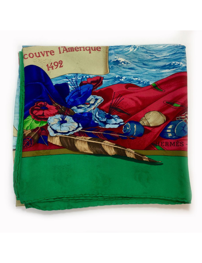 Foulard HERMES "Christophe Colomb découvre l'Amérique"