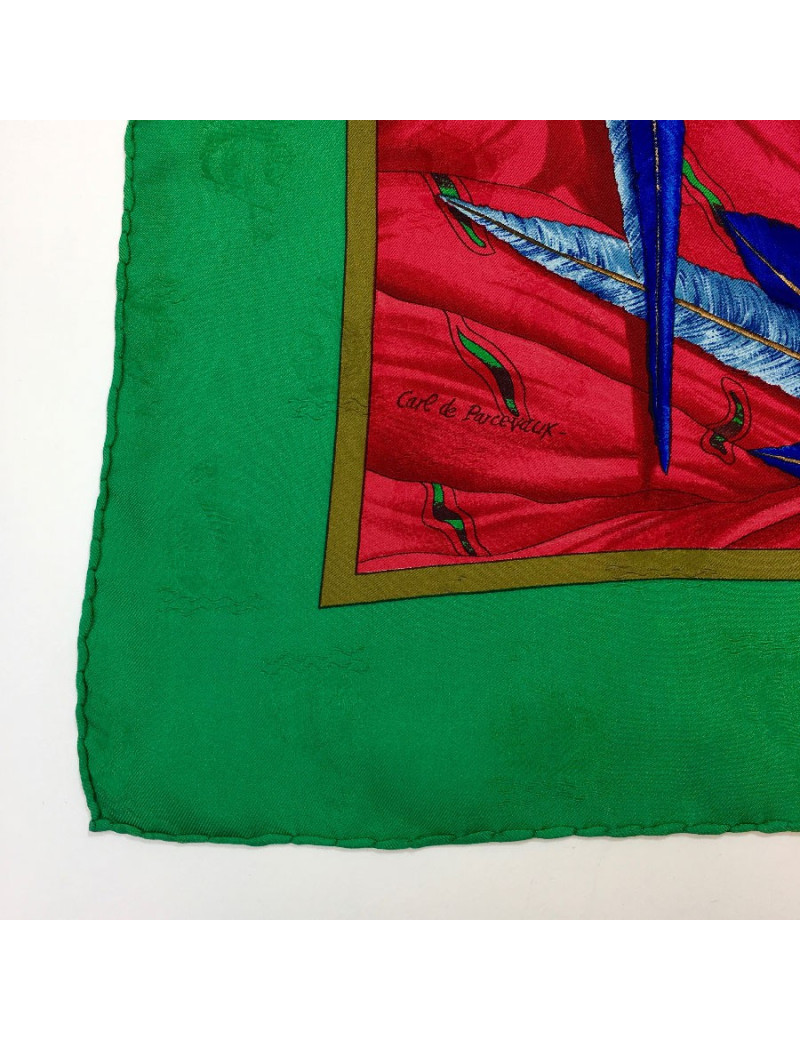 HERMES scarf Christophe Colomb découvre l'Amérique in multicolored silk